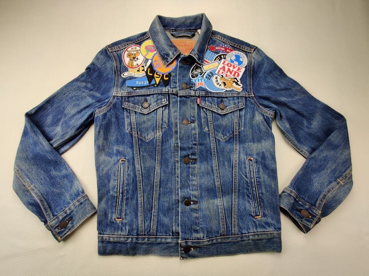 Levi's Limited Edition Men's Small Blue Multi-Patched Levi's Limited Edition Men's Small Blue Multi-Patched