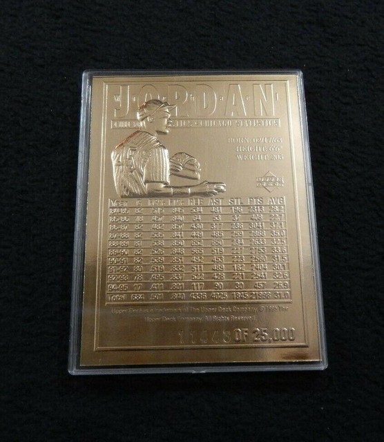 1995 Upper Deck Michael Jordan Rare 23 Karat Gold Card Serial 11443 