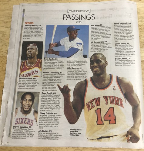 Celebrity Passings 2015 - 27/12/15 periódico recorte de 4 páginas - Imagen 5 de 5