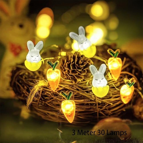 Spring String Lights, Spring Decor Fairy Lights Easter Ornaments Egg Bunny J7N6 - Picture 10 of 27