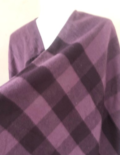 Burberry Purple Check Shawl Wrap 100% Cashmere - Picture 2 of 6