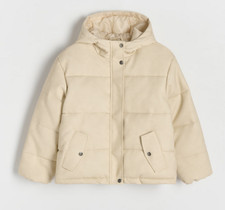 Giacca trapuntata ecopelle bambina riservata taglia 8-9 anni avorio 134-140 cm con cappuccio