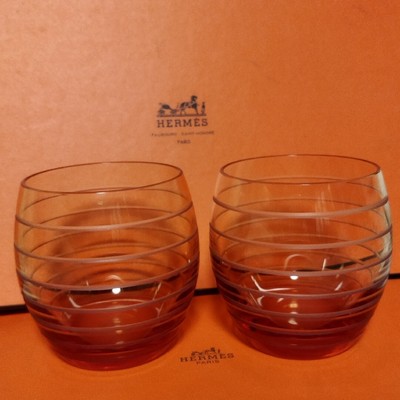 Hermes Fanfare Highball Glass Set of 2  H9cm x D7cm With box unused 