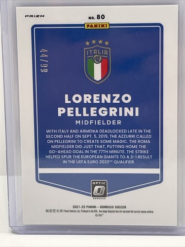 2021-22 Panini Donruss Road to Qatar - Optic Blue Prizm #80 Lorenzo... - Picture 2 of 2