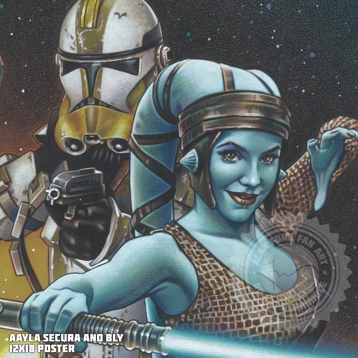 Commander Bly Fanart Aayla Secura And Bly Poster Original Clone