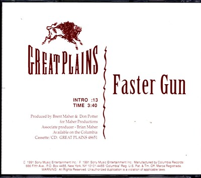 #ad Great Plains Faster Gun PROMO CD Single $4.99