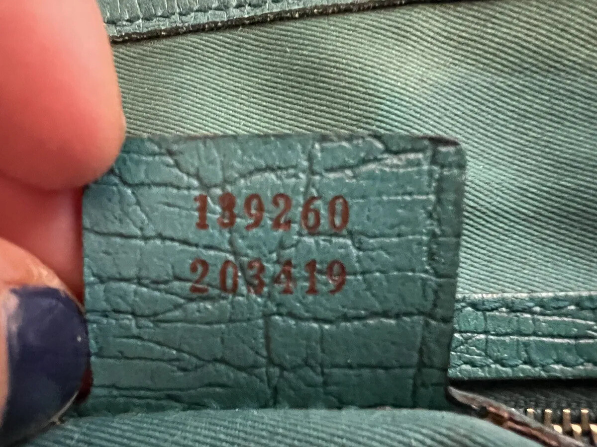 AUTHENTIC GUCCI Turquoise Blue Rare Vintage Monogram Tote - Good