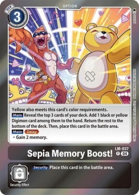 Sepia Memory Boost! - LM-037 NM - Digimon TCG