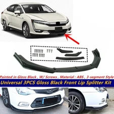 Add-on Universal For 18-21 Honda Clarity Plug-In Front Bumper Lip Splitter Black