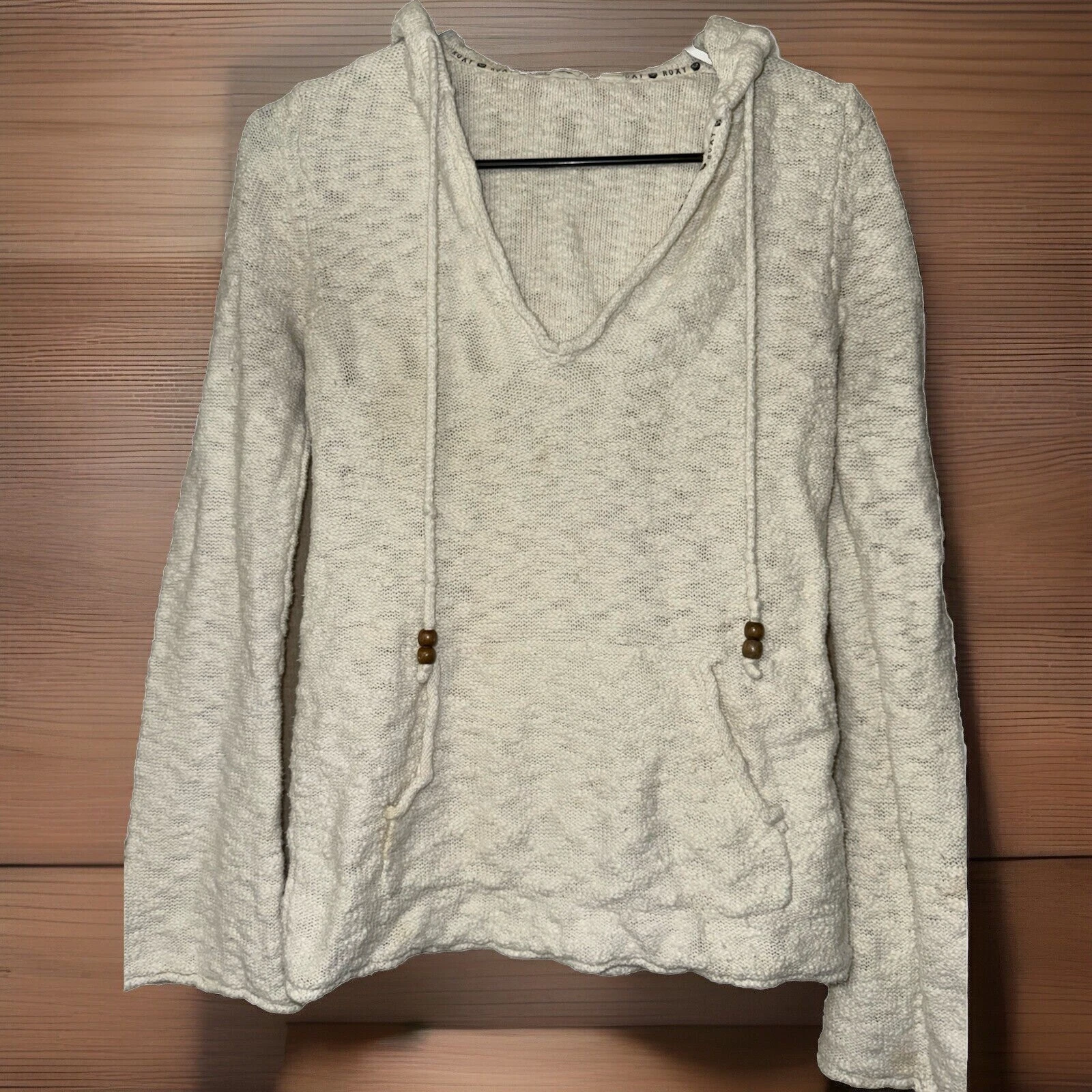 Roxy Women’s Poncho Style Small Hoodie Beachy Wear Coastal Pull Over Drawstrings
