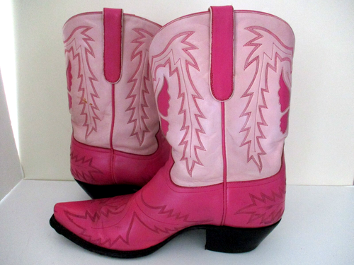 Liberty Mens Western Cowboy Boots 11.5D Pink Leather