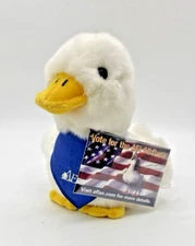 Aflac Plush Duck White With Blue Bandana + Vote for the Aflac Duck Pinback READ