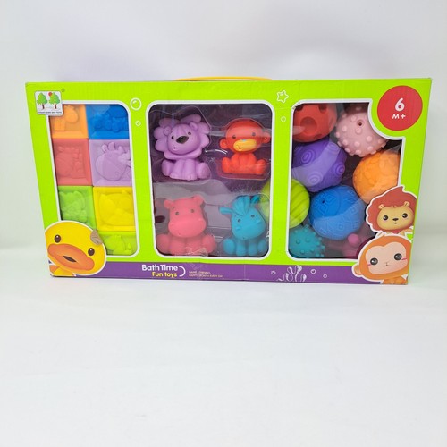 Sensory Balls, Blocks and Buddies 20 Piece activity set Bath Time Fun Toys - Afbeelding 1 van 5