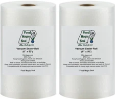 TWO 6x50 Rolls Food Magic Seal for Vacuum Food Storage Sealer Bags Great $ Saver
