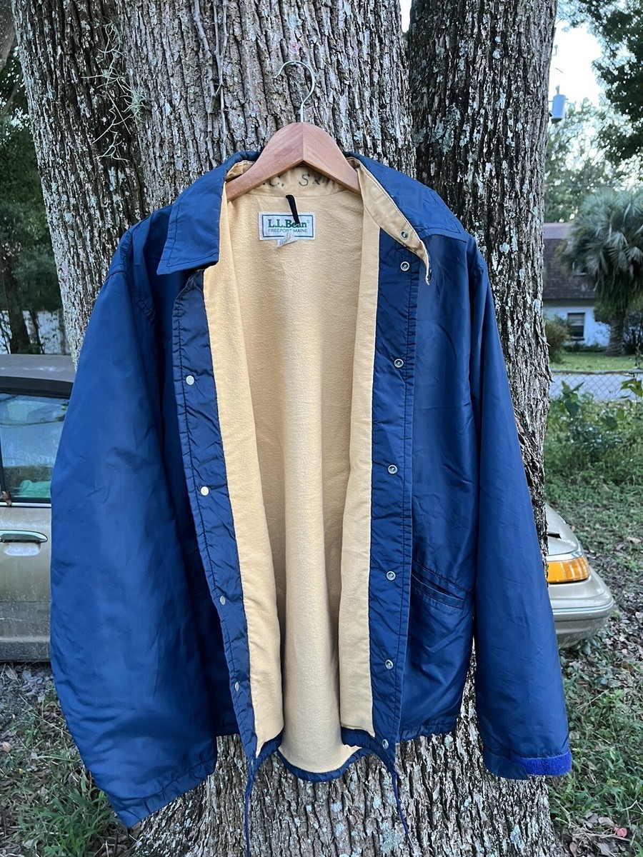 VINTAGE LL BEAN COACH CHAMOIS LINED NAVY BLUE JACKET MEN'S VINTAGE LL BEAN COACH CHAMOIS LINED NAVY BLUE JACKET MEN'S