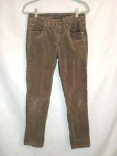 JAG Jeans Mid Rise Boot Leg Skinny Corduroy Pants Size 10P Brown Stretch Zip 