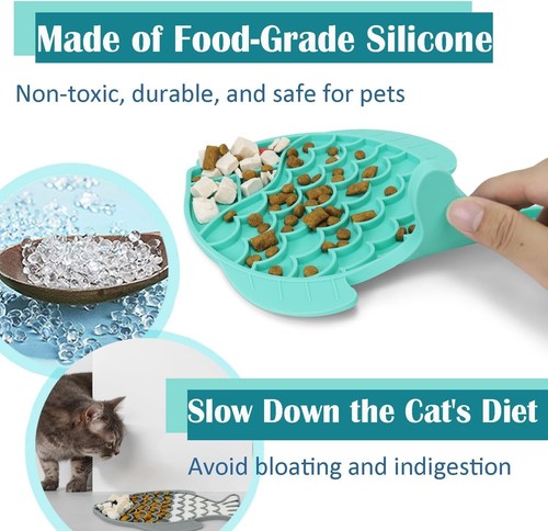 2 Pack Dog Lick Pad Cat Slow Feeding Food Holder Treater Mat Puppy Feeder Pad - Picture 6 of 21
