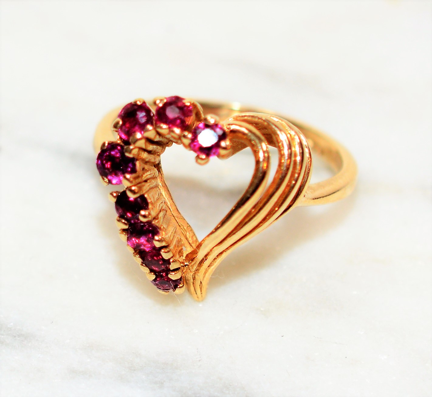 Natural Ruby Ring 14K Solid Gold .48tcw Gemstone … - image 9