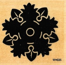 Paper Parachute SNOWFLAKE Wood Mounted Rubber Stamp Christmas Holiday Season