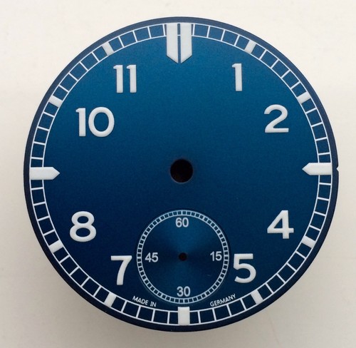 PILOT FLIEGER DIAL ETA 6498-1 D= 38.2mm BLUE GERMANY C1 UNITAS 6498 - NEW! - Afbeelding 4 van 5