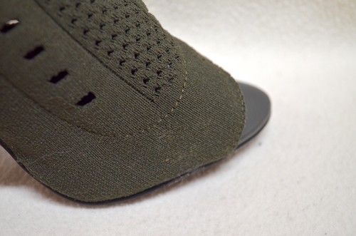 Bardot Khaki Perforated Peep Toe Sock Ankle Boots With Clear Heels Size 7 - Picture 2 of 21