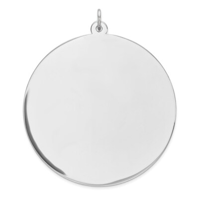 925 Sterlingsilber runde polierte Vorderseite Satin Rückseite Scheibe Charm Anhänger 9,99 gm
