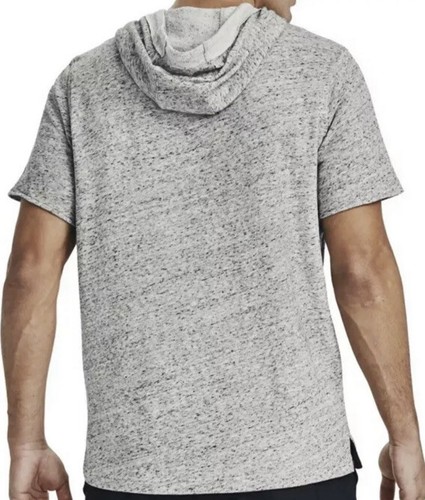 Men’s Under Armour Project Rock Terry Short Sleeve Hoodie Sweatshirt Size Small - Picture 2 of 6