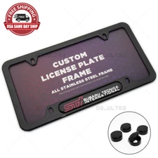 Gloss Black Front or Rear Subaru STI Logo Emblem License Plate Frame Cover Gift