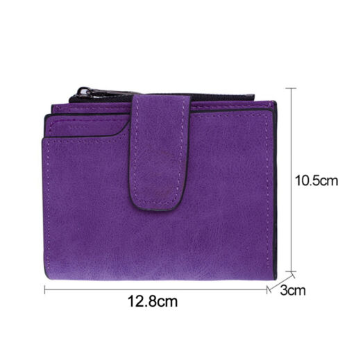 Short Small Money Purse Wallet Ladies PU Leather Folding Coin Card Holder Women - Picture 9 of 23