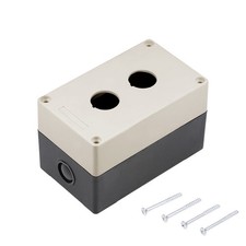 Push Button Switch Control Station Box 22mm 2 Button Light Grey and White