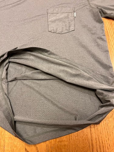 Vuori Performance Pocket T-Shirt Large Mens Gray Gym Running DriFit LG L Tee - Picture 5 of 7