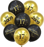 Luftballons Schwarz Gold Deko 17. Geburtstag FranzöSisch Feier Party