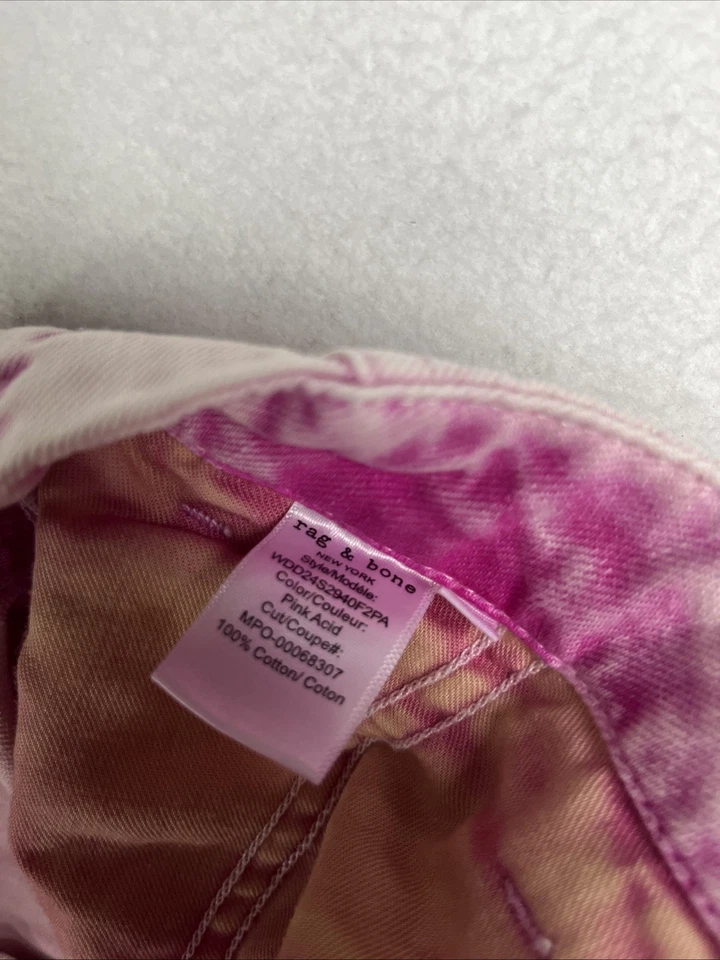 $325 rag & bone Nora Cargo Jeans in Pink Acid 27 Baggy Wide Leg Streetwear - Image 3 of 4