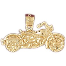 Motorbike Charm Pendant 14k Gold 1.9 Grams 