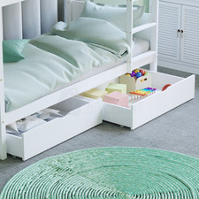 Libra Wooden Underbed Drawers Storage Organizer White
