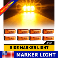 4-8x Side LED Marker Lights Trailer Truck Clearance Light Lamp Waterproof Amber
