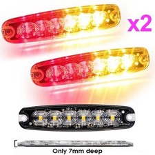 Low Profile Stop Tail Indicator LED Light Red Amber Trailer Van Lamp 12V 24V X2