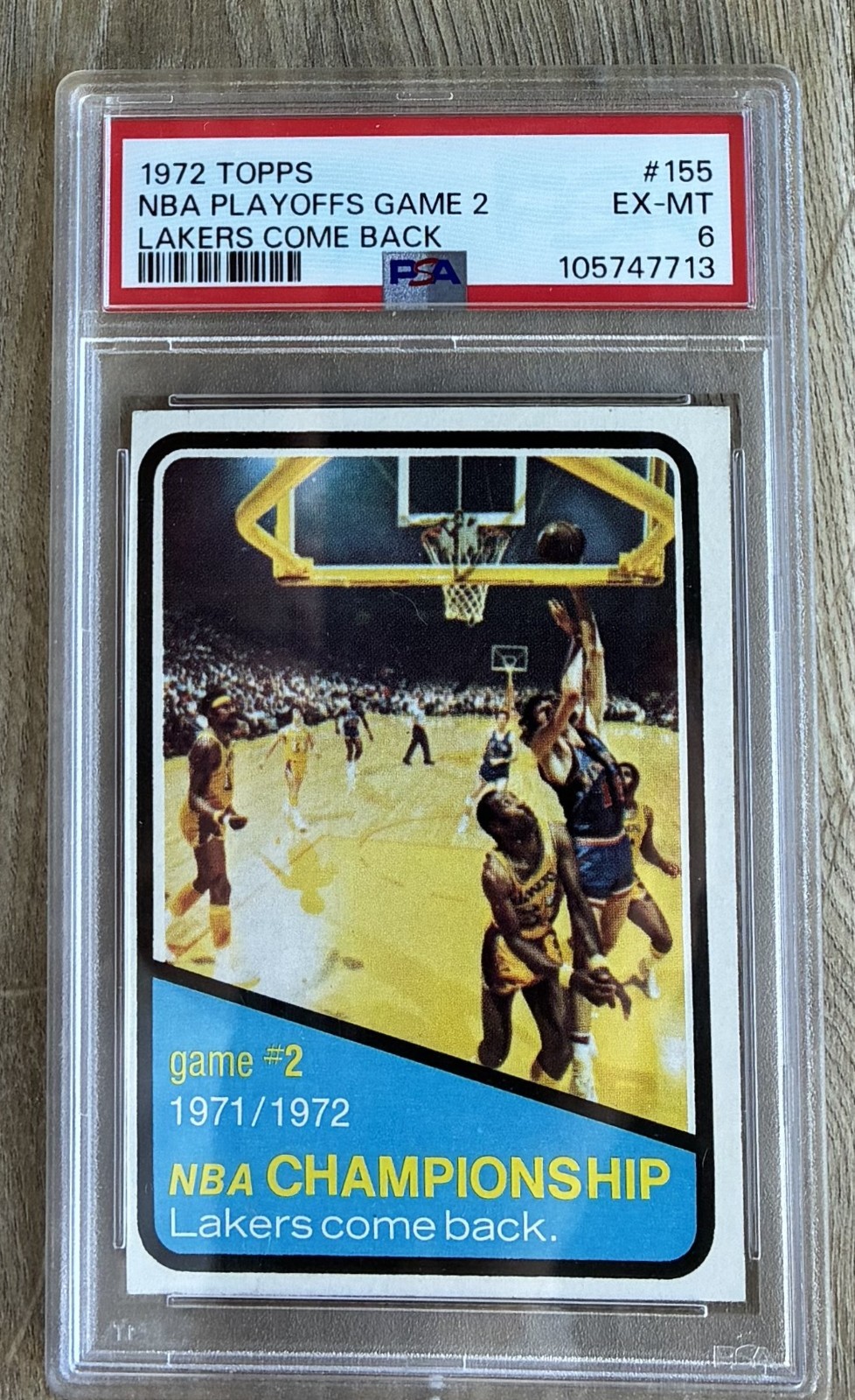 1972 Topps Basketball #155 NBA Playoff Game 2 PSA 6