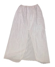 White/Cream Medium Maxi Slip Skirt with Lace Trim Vintage Style