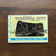 Vintage Miniature Photo Album – 10 Natural Color Prints of Virginia City MT