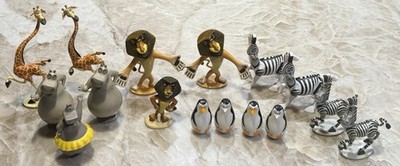 16 Piece Lot Disney Madagascar PVC Figures Alex Marty Melman Gloria Penguins