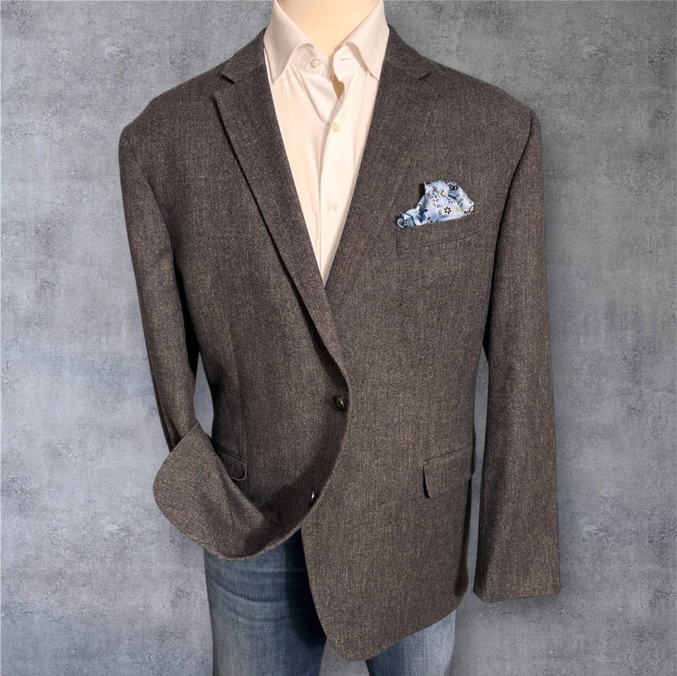 KENNETH COLE Slim fit Men Blazer 50R Sport Coat 2-Button Jacket Brown Wool Blend - Image 2 of 4