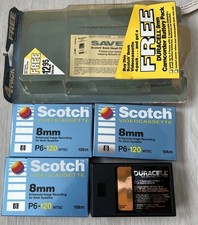 NEW: Scotch 8mm P6-120 Videocassette w/ Duracell Battery Pack