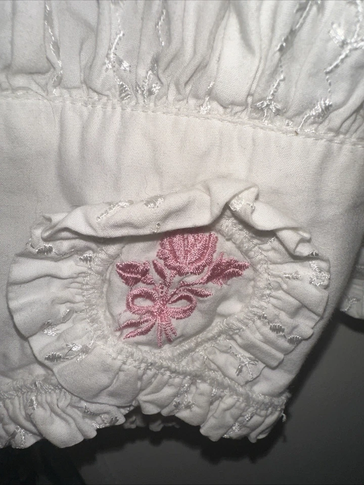 Damson Madder Top Women's Casual White Cotton Blouse Embroidered Feminine 16 18 - Image 4 of 4