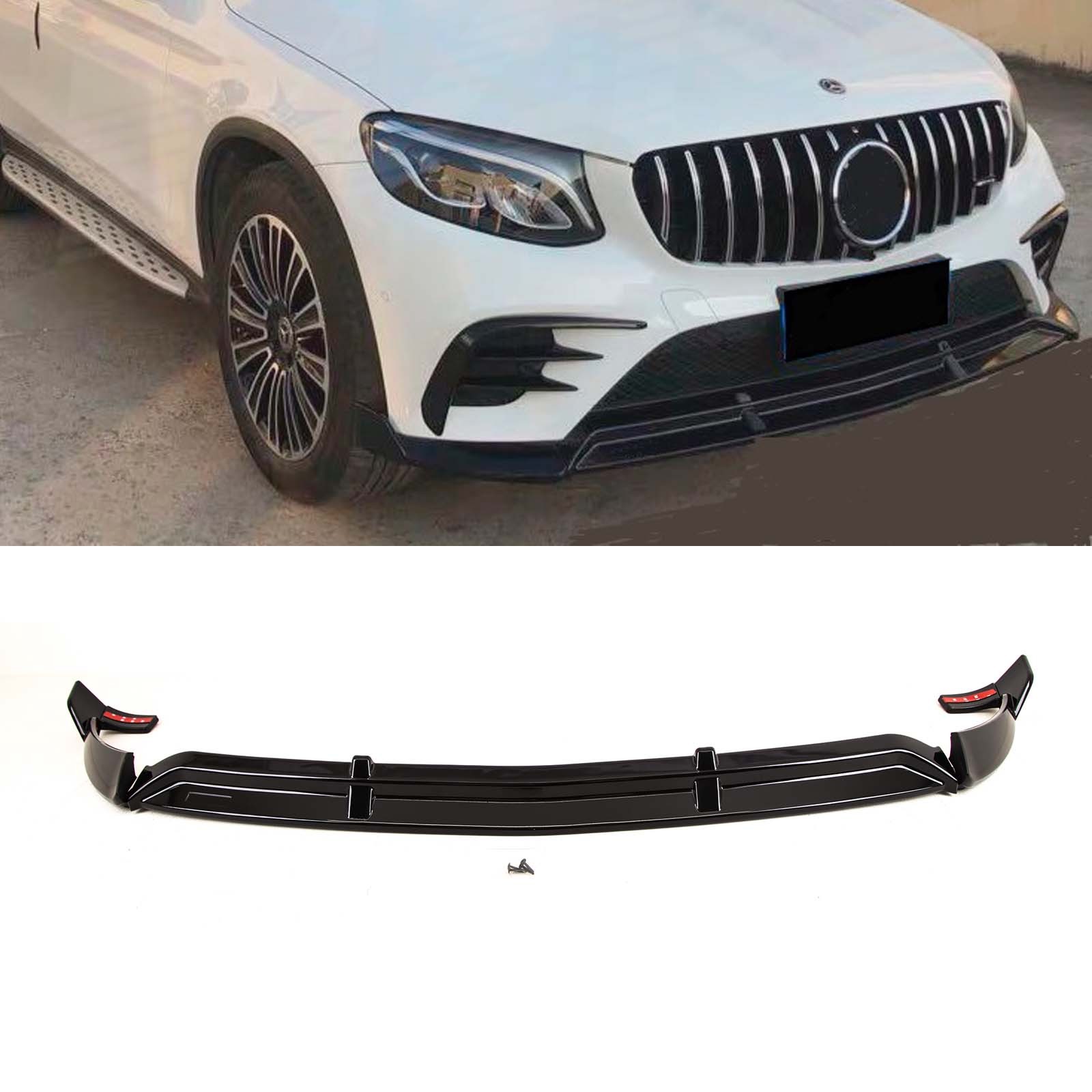 Fits Mercedes GLC X253 C253 2015-2019 Front Lip Splitter Sport Gloss