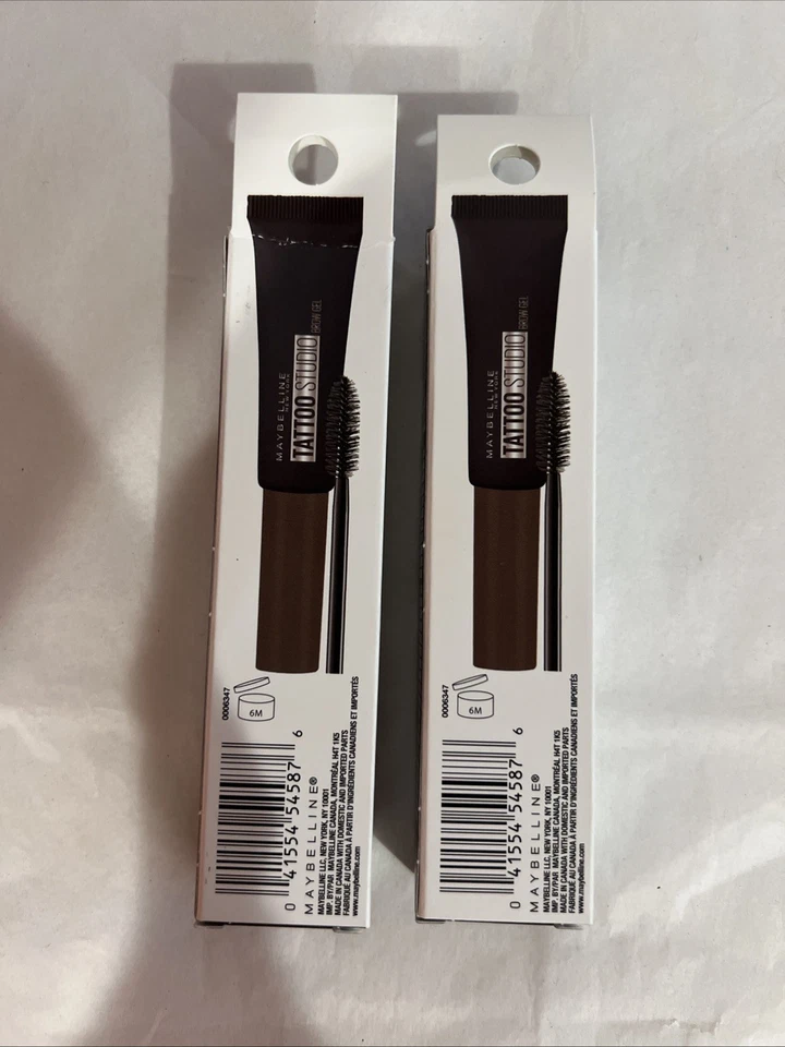 Paquete de 2 - Nuevo gel impermeable para cejas Maybelline Tattoo Studio 260 marrón profundo Foto 3 de 4