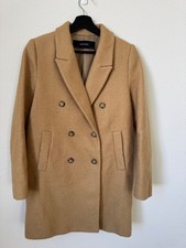 Zara Basic Women's Camel Wool Blend Double-Breasted Coat, size small
