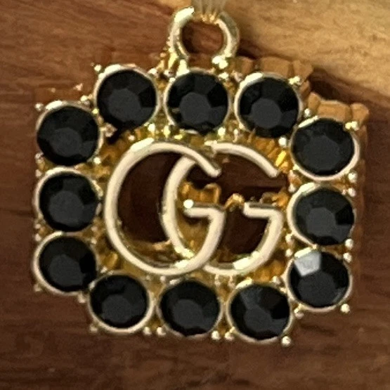 Gucci GG Negro Estrás Dorado Dije 14k 925 Primrose Cadena NUEVO Hecho en ITALIA Foto 2 de 4