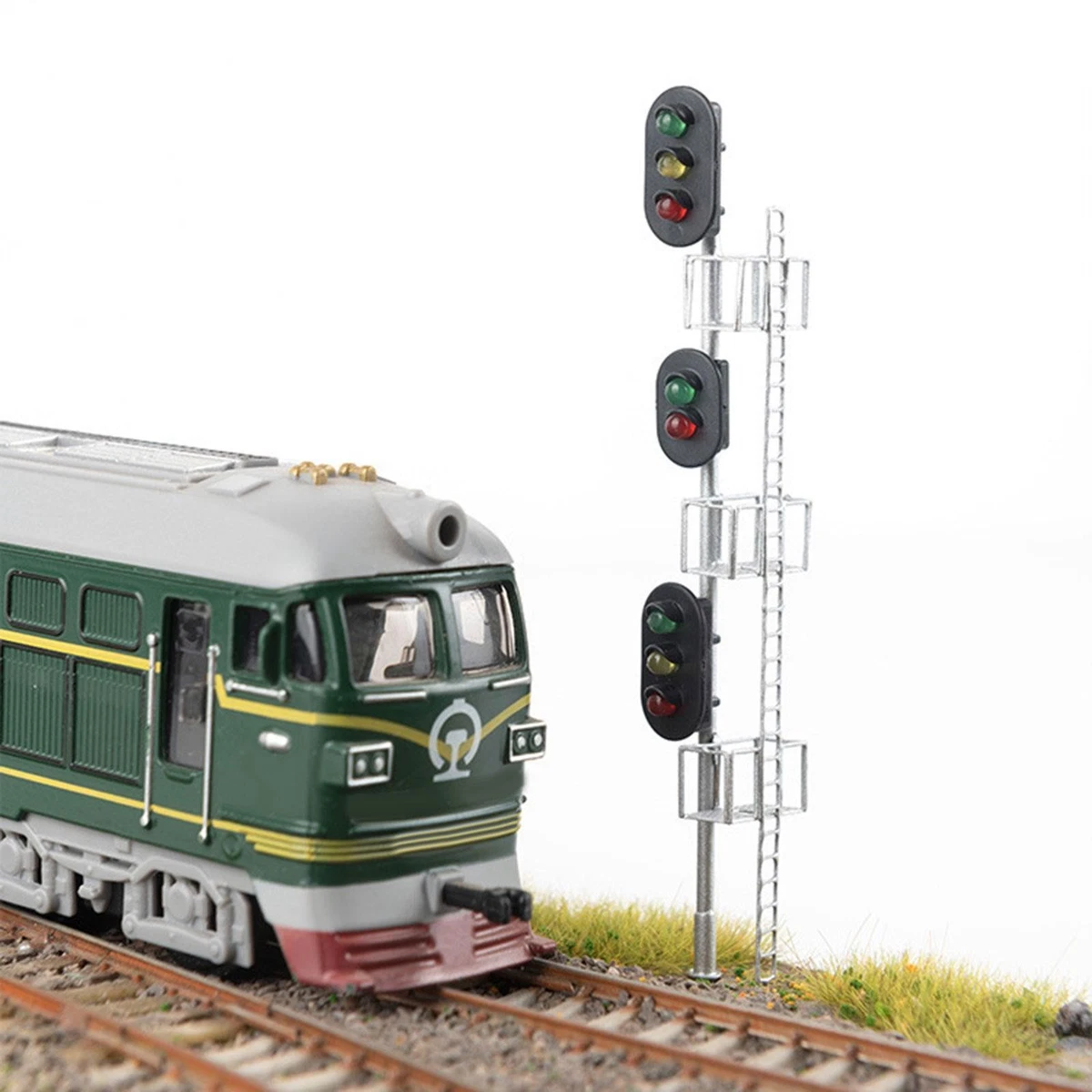 Evemodel JTD873GR 3 pezzi modello ferroviario scala HO segnale stradale 2 luci verde rosso blocco segnale 6 cm  26
