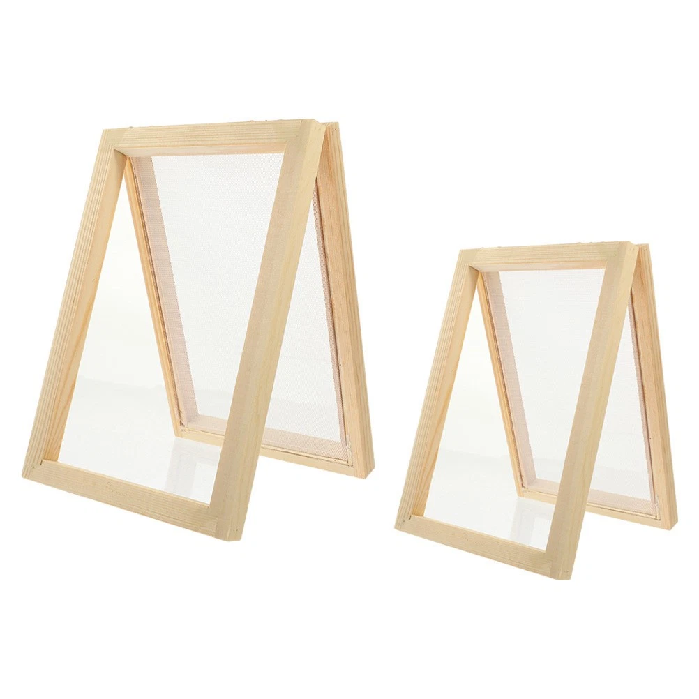 DIY Paper Making Frame Set 4Pcs Wooden Mesh Screen for Handmade Paper